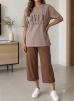 تیشرت لانگ طرح over thinking